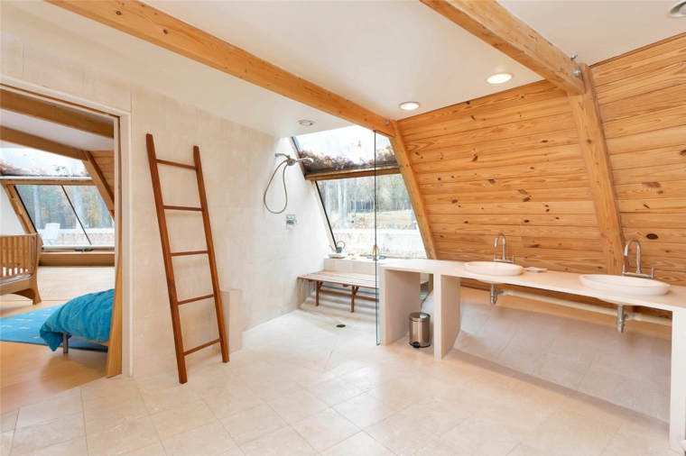 bathroom natural lighting idea wood