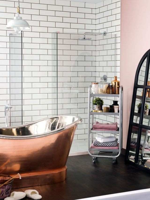 bathroom industrial style vintage bathtub