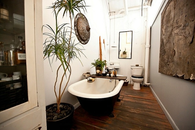 bathroom industrial style plants