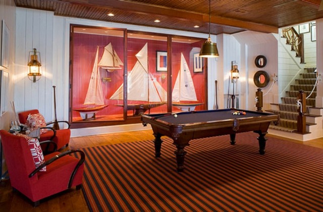 billiard room sailboats