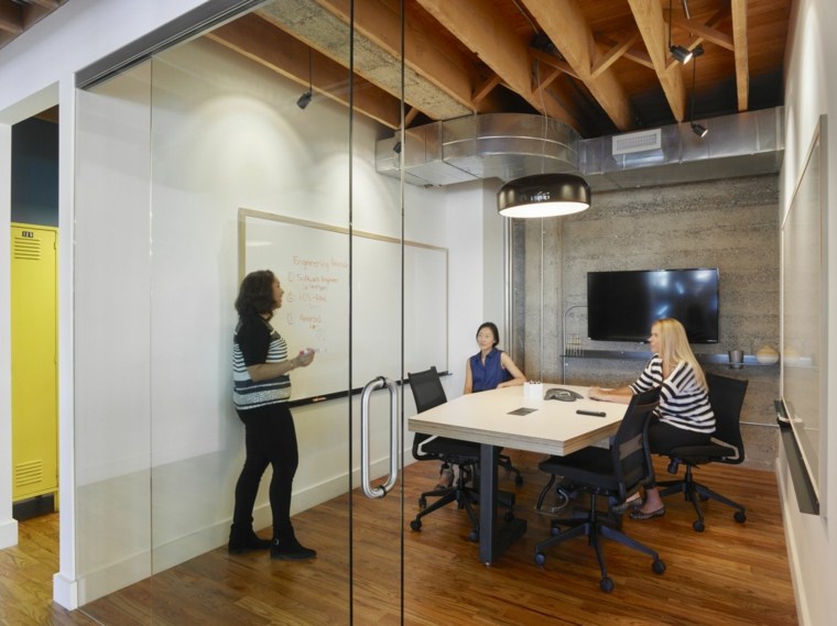 conference room with wooden ceiling of the Dropbox headquarters