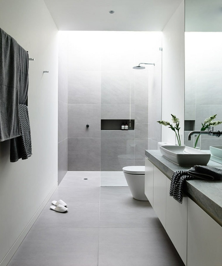 modern shower room amenagement-wall-glass-small-bathroom-design