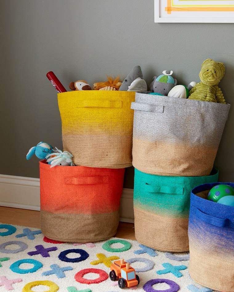 set up a playroom kids idea storage basket