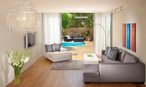 modern living room with greenery