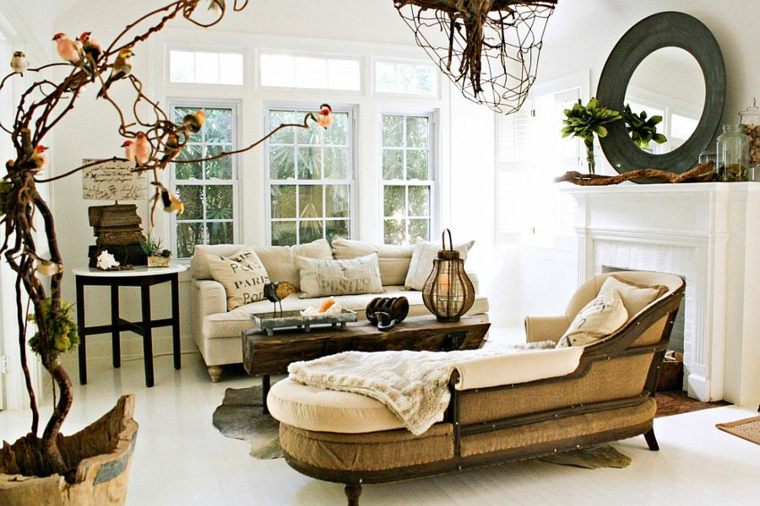 shabby-style living room layout