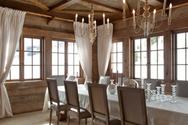 dining room wrap wood glass