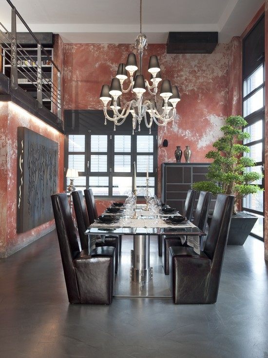 industrial style dining room