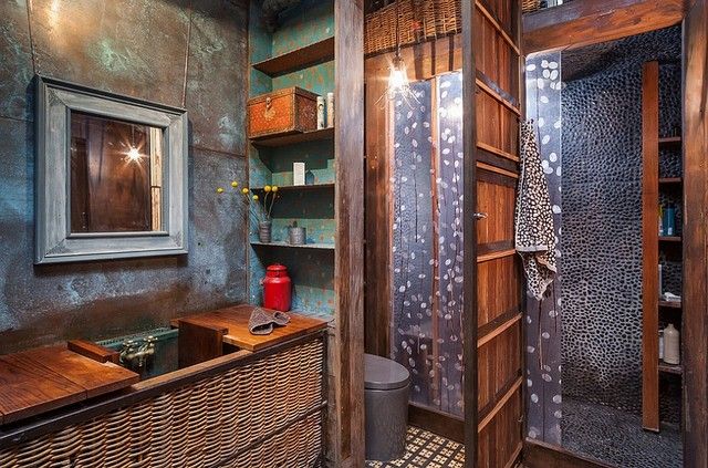 2015 trends bathrooms mixed industrial style