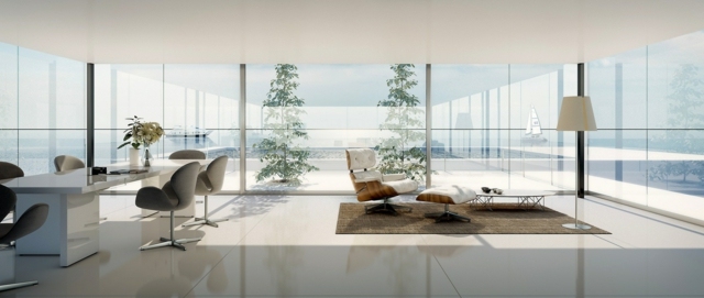 white living room ultra modern office wall glass