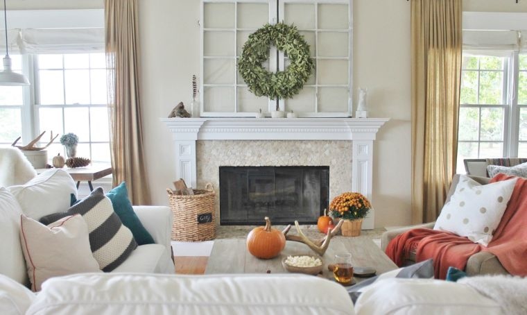 living room style country chic decor autumn