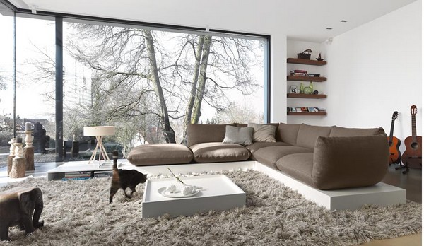 contemporary living room open sofa