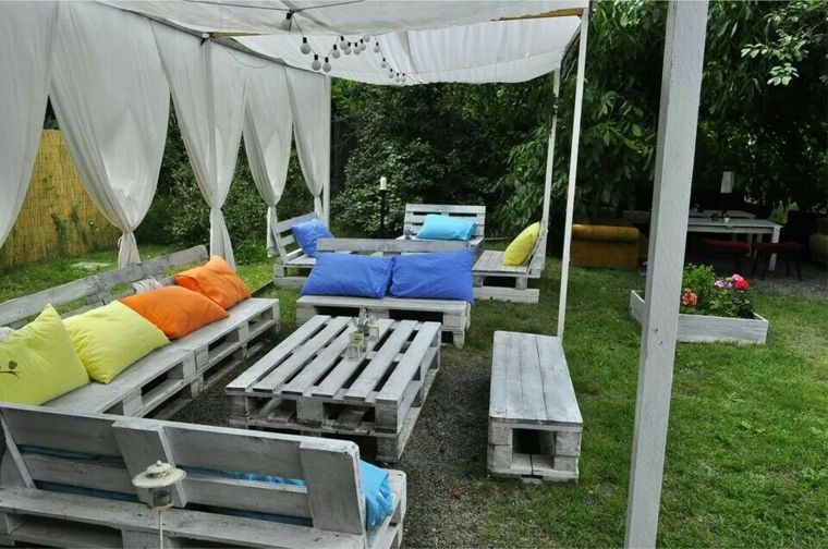 garden furniture in pallet landscaping outdoor living room garden pallet wood cushions garden bench