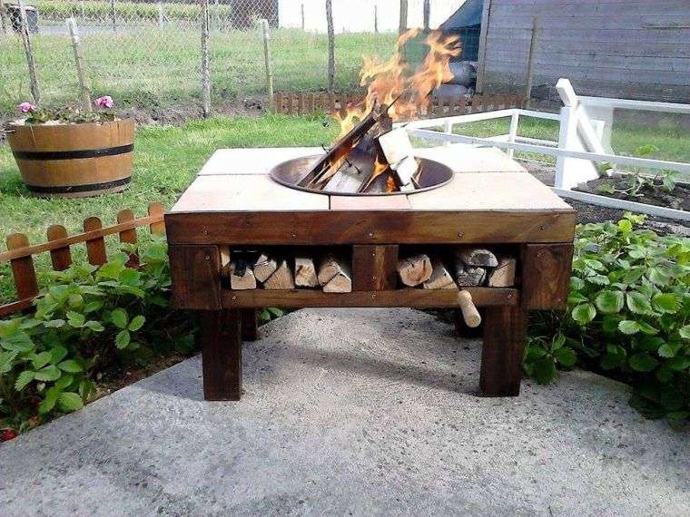 garden furniture in table-brazier-fireplace