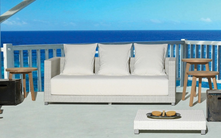 garden furniture beige resin sofa