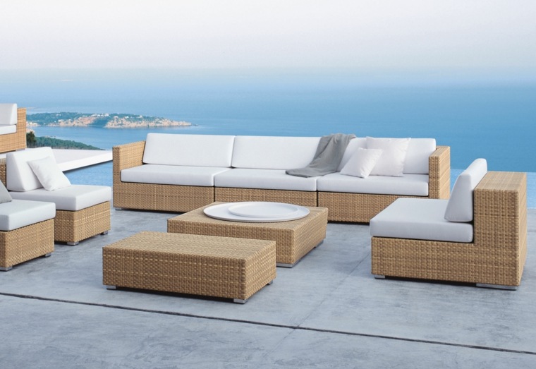 rattan living room outdoor landscaping