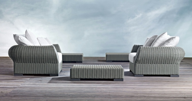 sofas and chairs in gray deco terrace