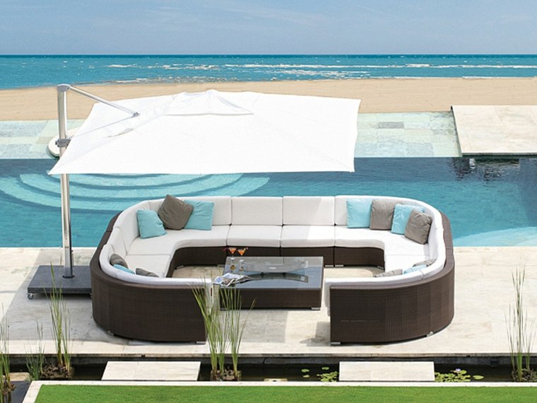 lounge terrace swimming pool rattan lounge