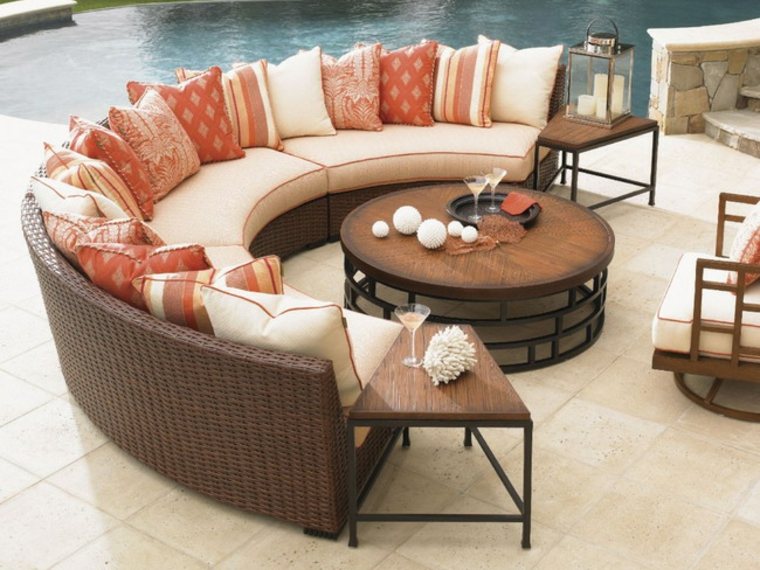 outdoor salons resin round sofa