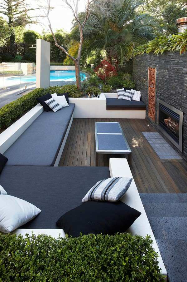 garden furniture luxury pool slabs wood