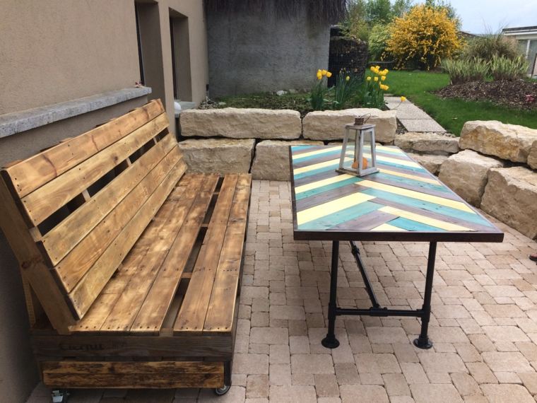 garden furniture with wooden pallet deco outdoor terrace