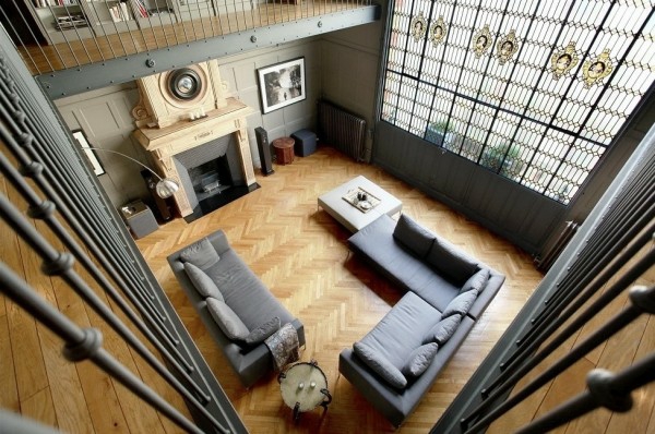 gray classic deco living room