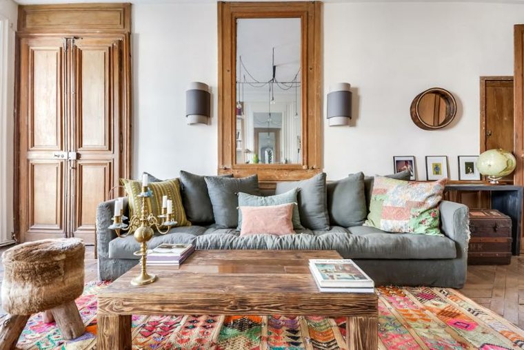 living room contemporary deco canape gray deco wood