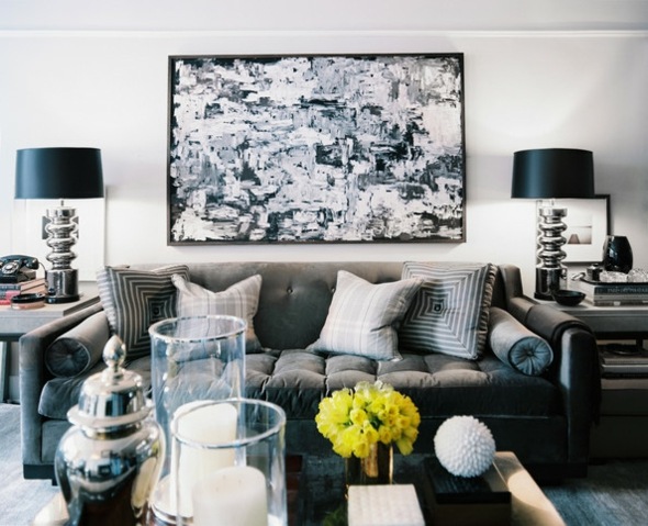 elegant gray deco living room