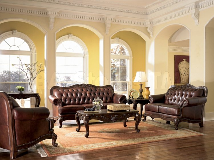 living room deco style victrien furniture leather