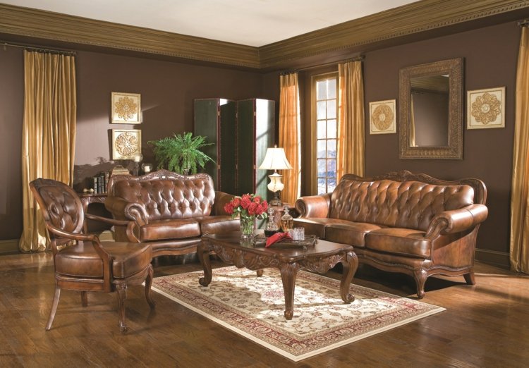 living room deco victorian furniture leather