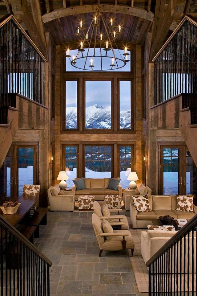 design living room idea sofa design modern chalet mountain alps