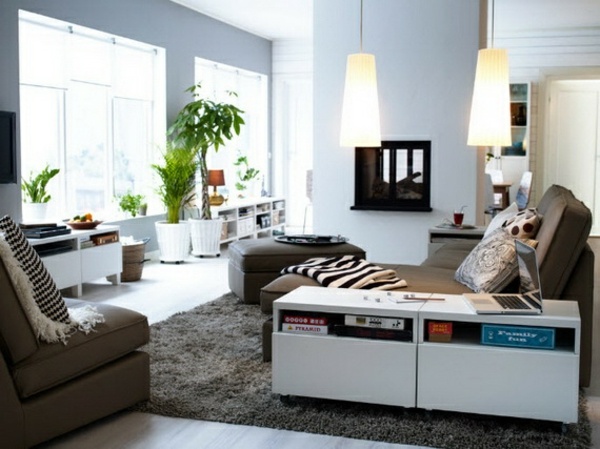 living room design brown sofa ikea