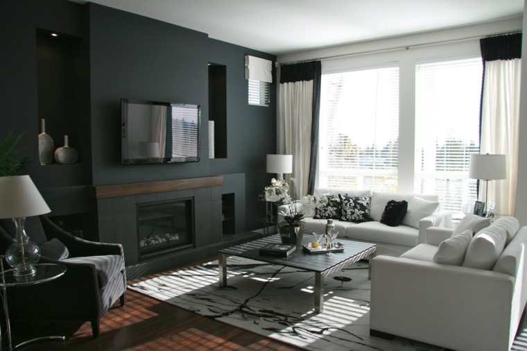 living room contemporary design gray white