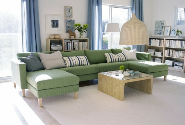 living room modern design green sofa Ikea