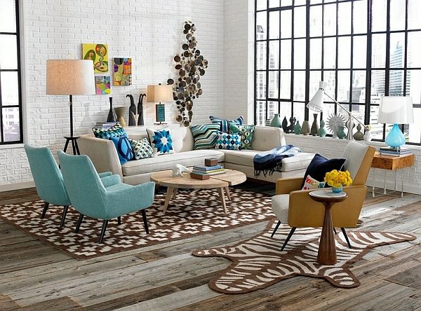 modern retro design living room