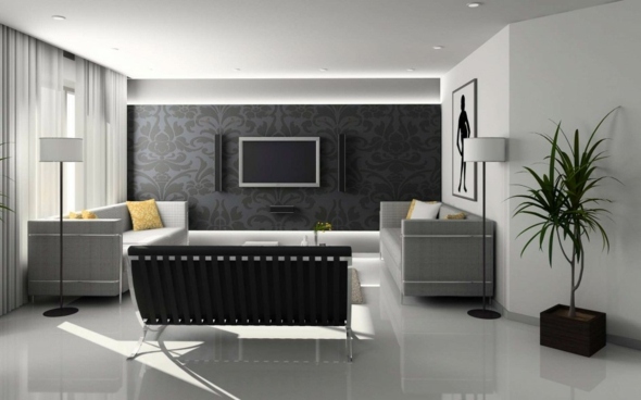 elegant lounge deco gray shades