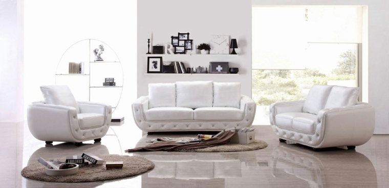 living room deco idea sofa white carpet beige black and white armchair