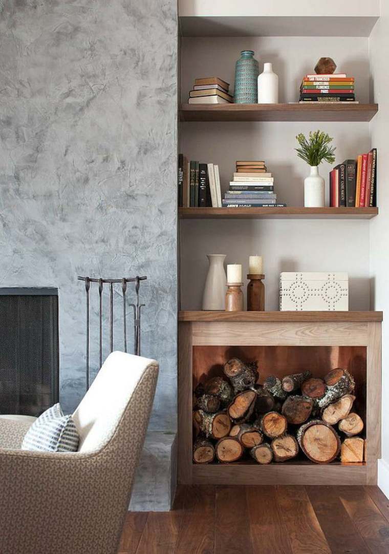 lounge-library shelves