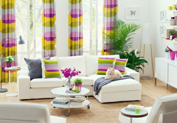 living room feminine clear colors curtains originals