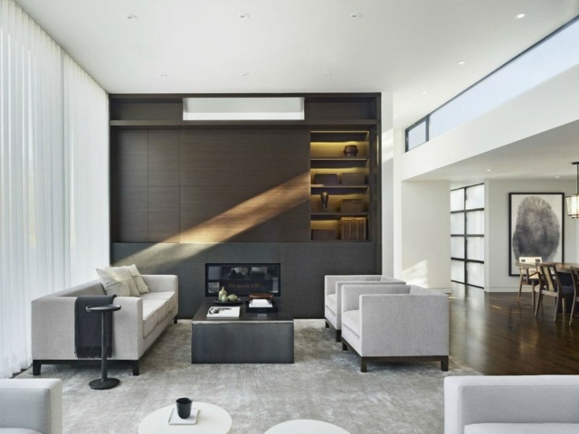 living room gray brown deco