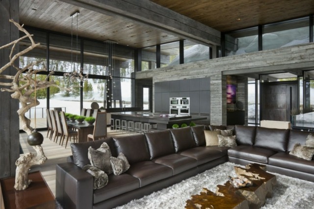 interesting brown gray living room