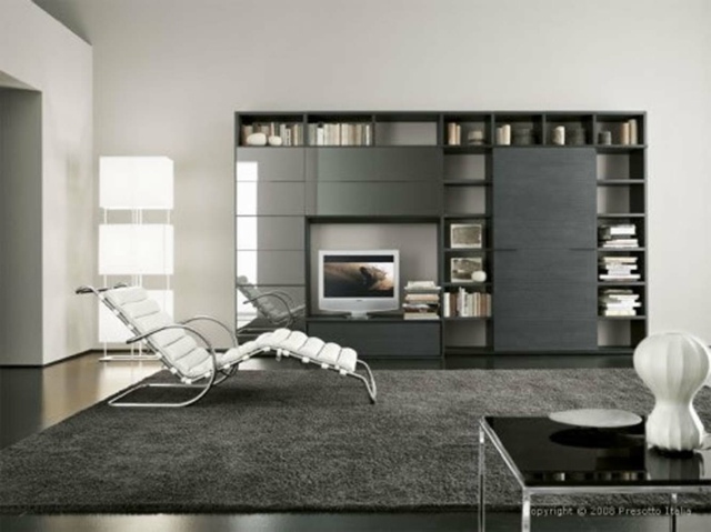 minimalist gray modern living room decoration