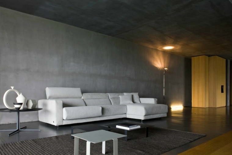 contemporary living room gray design white sofa white coffee table