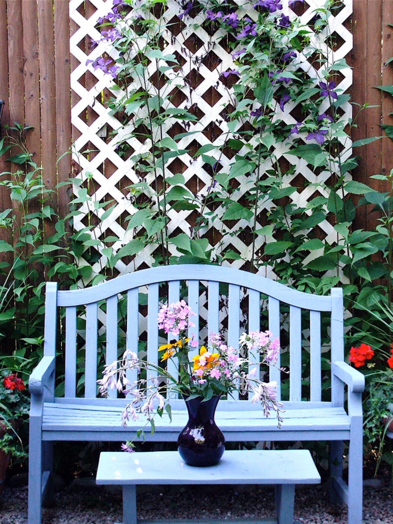 garden bench blue simple design purified comfort small garden