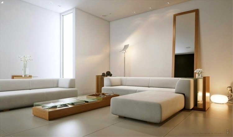 minimalist living room deco large sofa