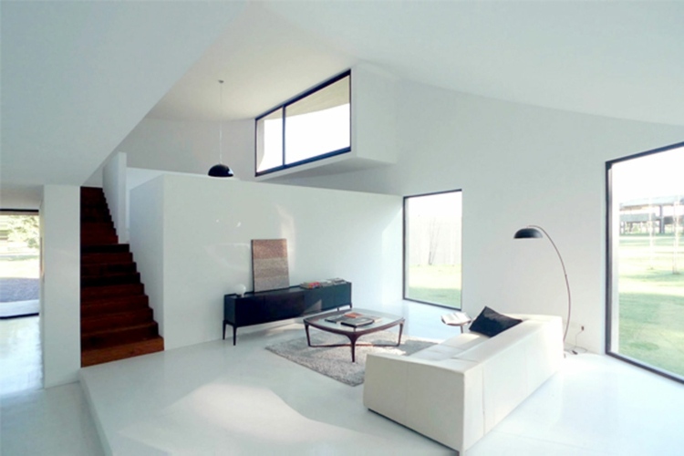 minimalist living room white walls