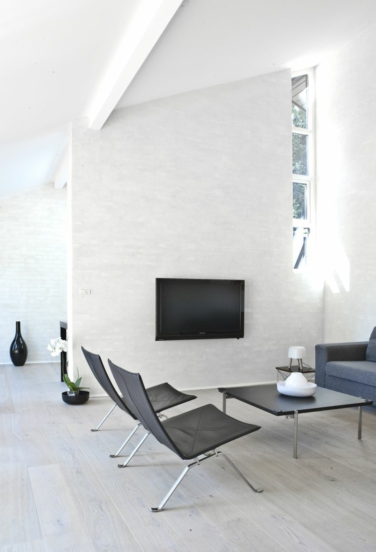 minimalist black white living room