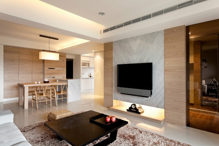 modern living room deco wood