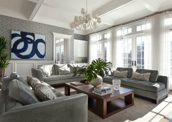 modern living room elegant gray decoration