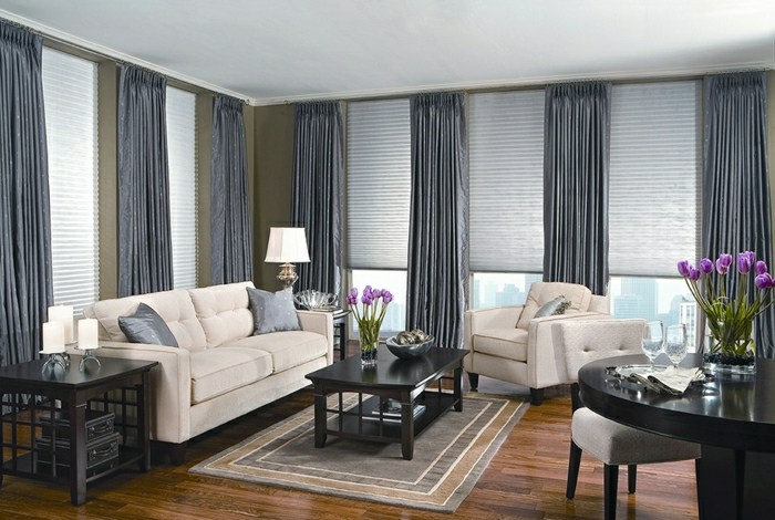 Gray living room curtains