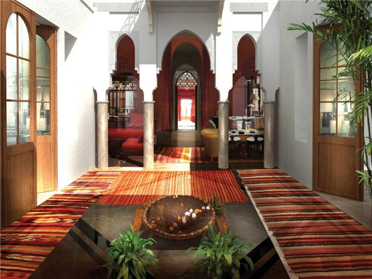 moroccan floor rug modern design plants